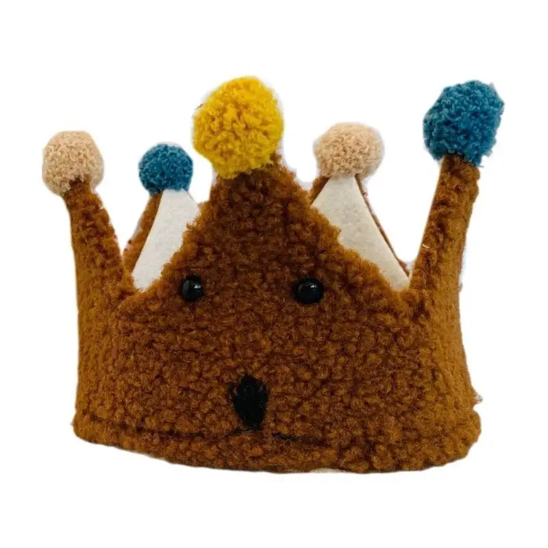 Bear Crown Baby Hat | Cashmere Photo Prop for Birthday Parties