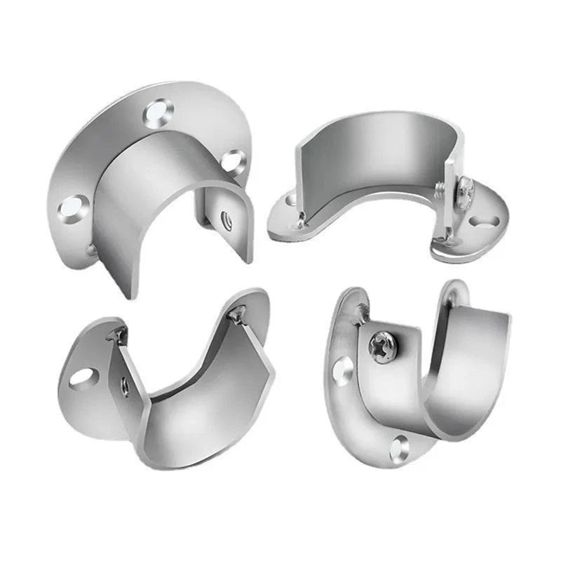 1Pc Stainless Steel Flange Seat Wardrobe Hanger Rod Tube Hook Fixed Support Bracket Seat Fixing Hardware Accessories Curtain Rod Peaceful Pleasures Health and Wellness