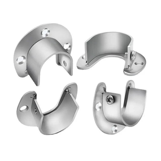 1Pc Stainless Steel Flange Seat Wardrobe Hanger Rod Tube Hook Fixed Support Bracket Seat Fixing Hardware Accessories Curtain Rod Peaceful Pleasures Health and Wellness