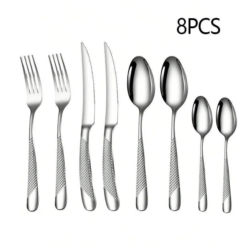 24-Piece Star Diamond Stainless Steel Cutlery Set – Serves 6