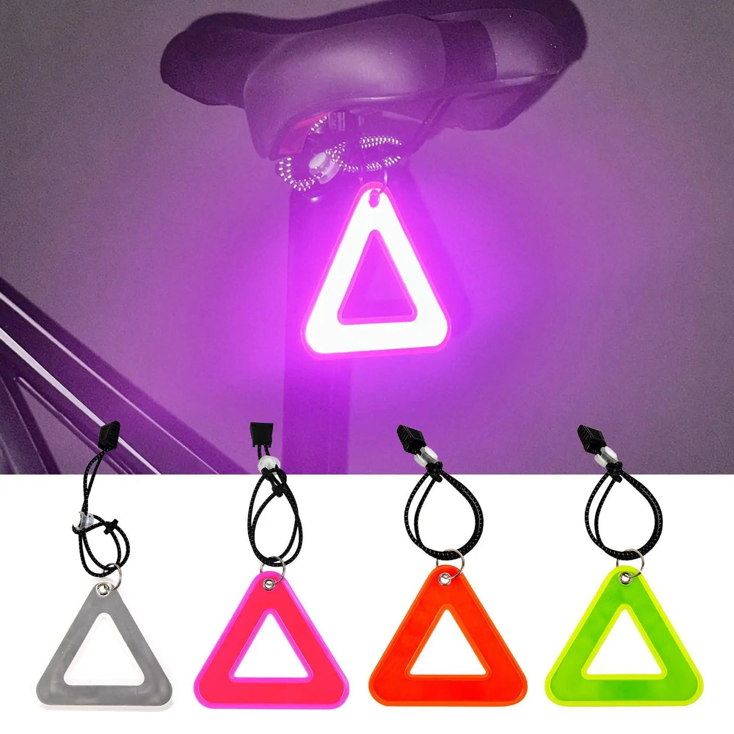 Reflective Triangle Bike Safety Pendant – Night Visibility Tag