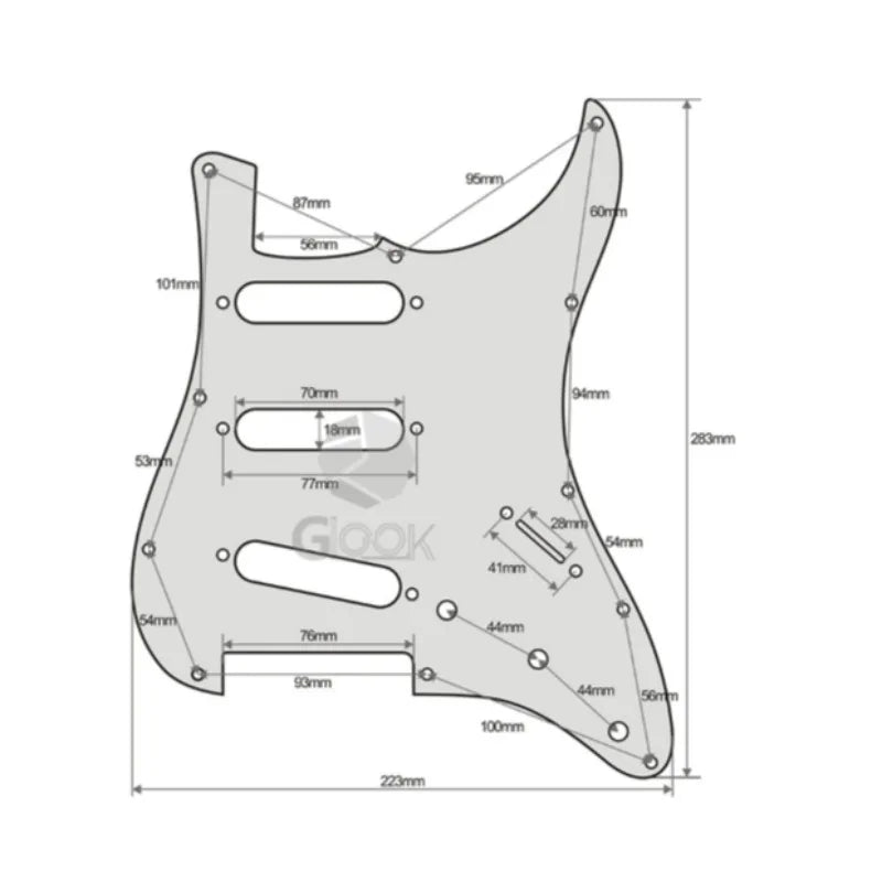 11 Nail Electric Guitar Guard ST SQ Panel Hole Single SSS Meffen
