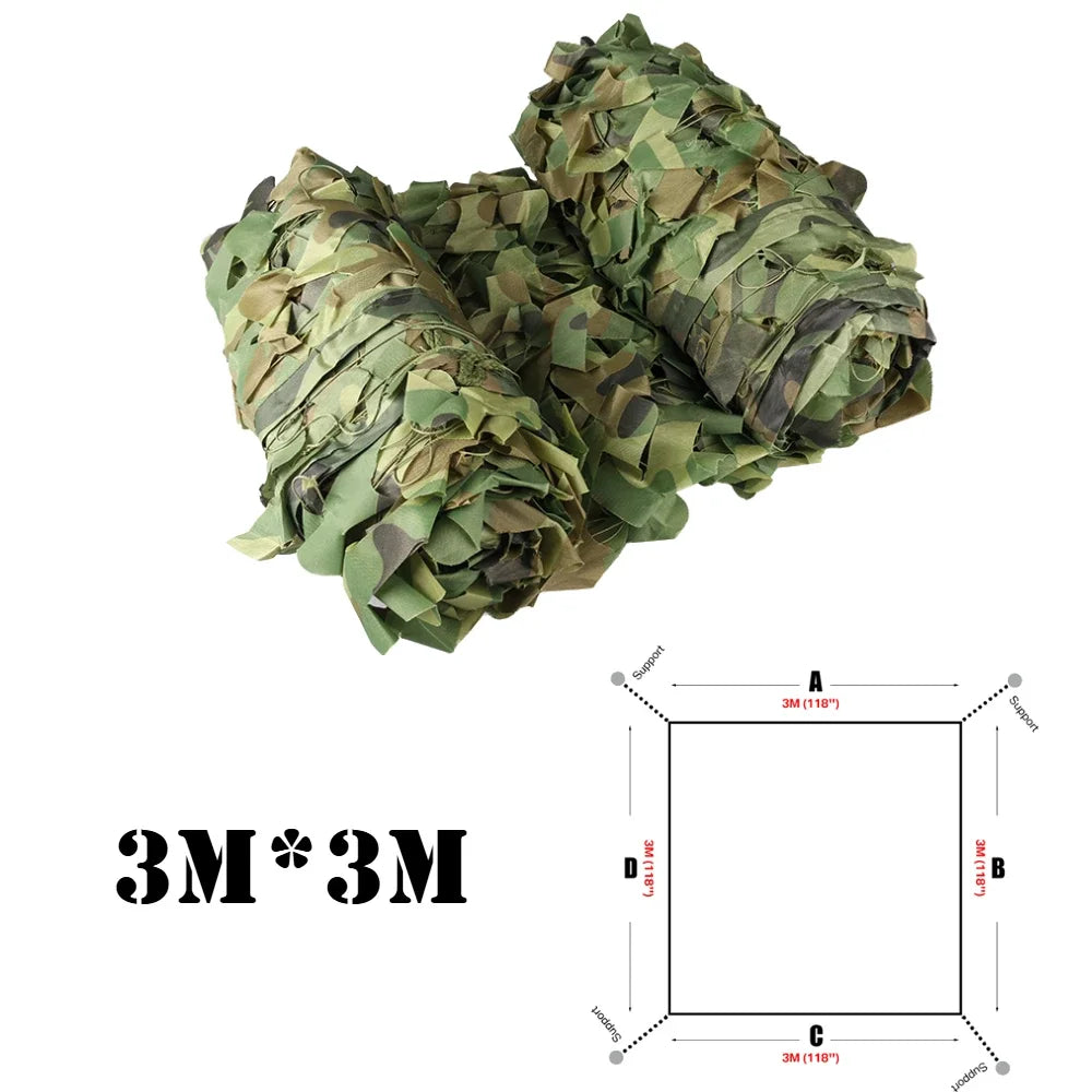 Camouflage Netting Outdoor Camping Sunshade Mesh Camo Net for Garden Buildings Fencing Trellis Covers Privacy Cloth Sun Shelter Peaceful Pleasures Health and Wellness 3Mx3M Woodland