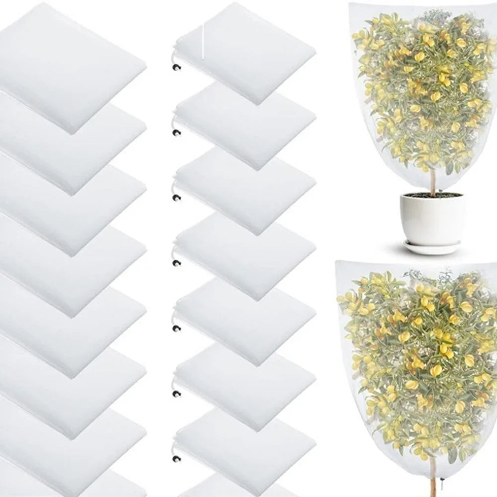 2-Pack Plant Insect & Bird Protection Net Bags | Drawstring Cover