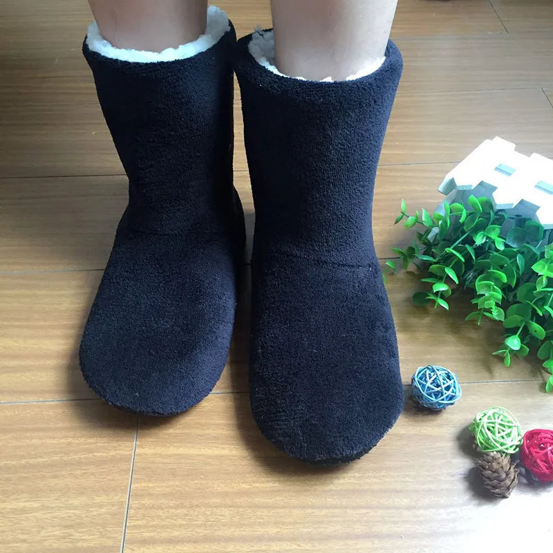Women's Plush Sock Boots – Warm Furry Indoor Slippers