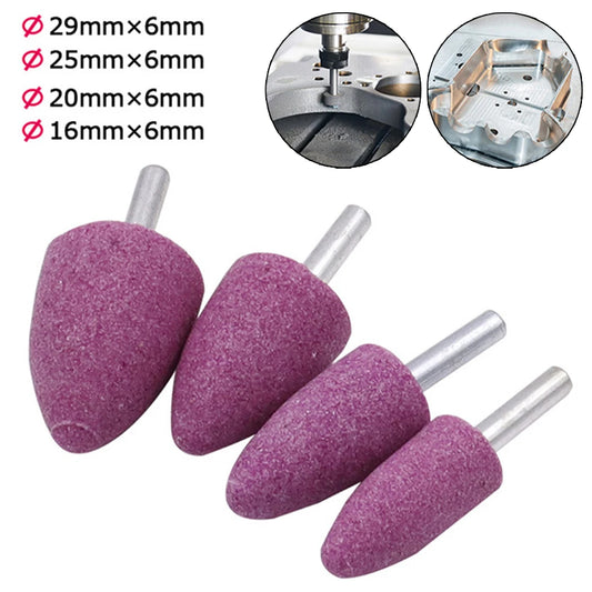 Shank Red Corundum Conical Grinding Head Metal Polishing Rust Removal Peaceful Pleasures Health and Wellness