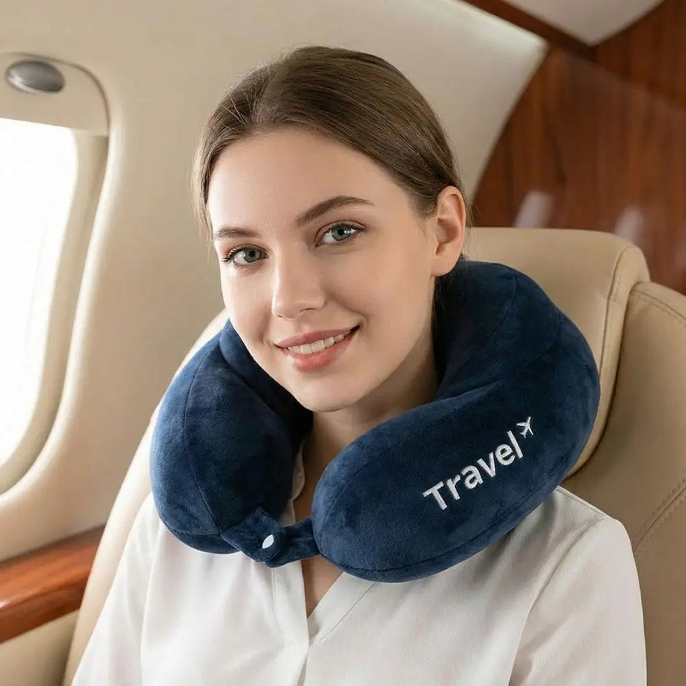U-Shaped Memory Foam Travel Neck Pillow | Ergonomic Support