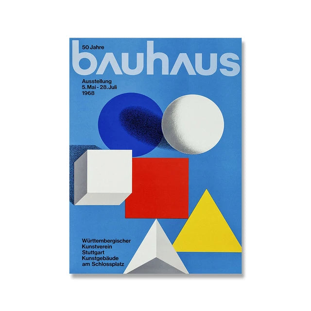Modern Minimalist Bauhaus Exhibition Geometric Posters work Canvas Prints Abstract Painting Living Room Murals Home Decor Peaceful Pleasures Health and Wellness