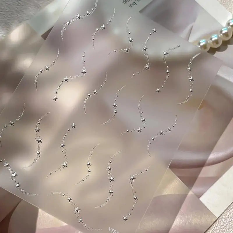 Gold Silver Holographic Star Nail Stickers – DIY Nail Art