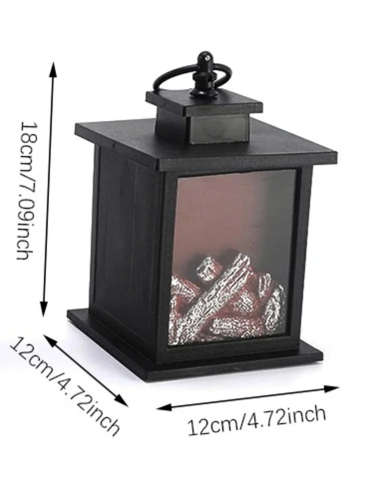 LED Flame Effect Fireplace Lamp – Retro Night Light Decor