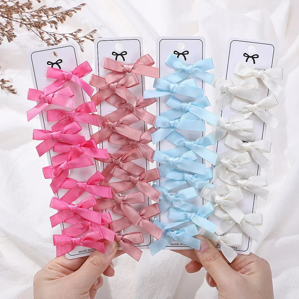 Wholesale Kids Sweet Solid Mini Bowknot Hair Clips Baby Girls Ballet