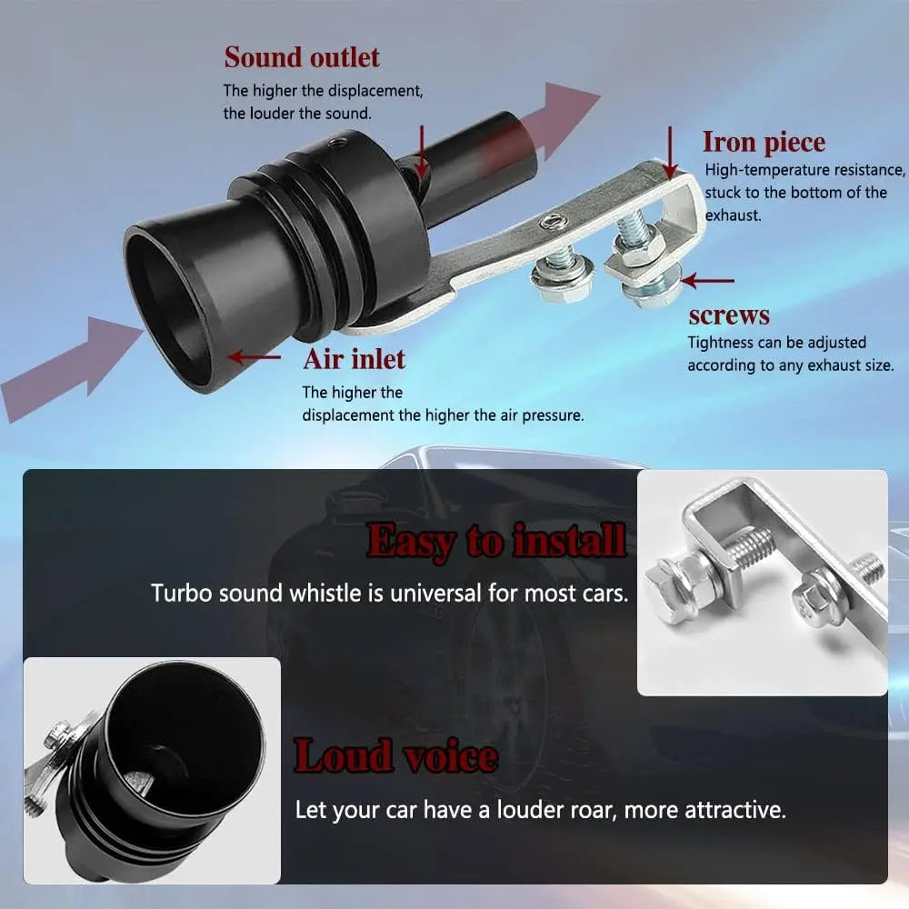 Motorcycle,Truck,Car Turbo Sound Universal Aluminum Car Turbo Whistle Muffler Pipe Whistle Car Roar Maker 4 Sizes Peaceful Pleasures Health and Wellness