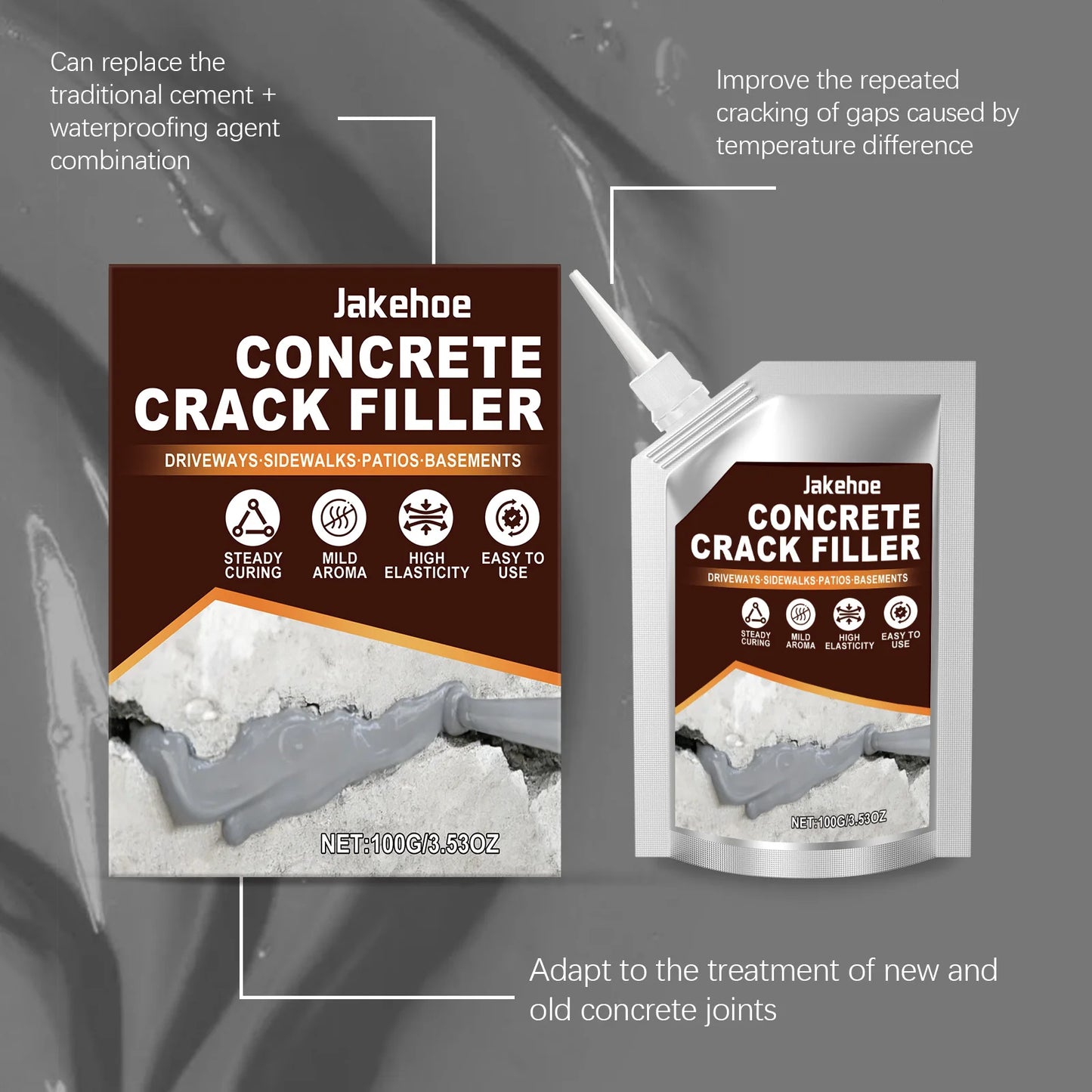 Self-Leveling Concrete Crack Filler Sealant | Quick Dry