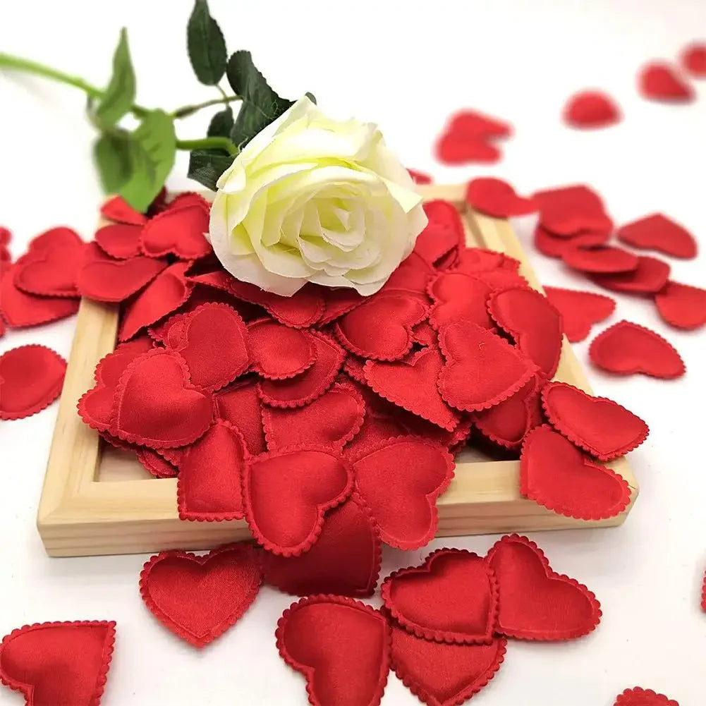 Romantic Red Heart Petals 200Pcs Reusable Fabric Love Heart Confetti For Valentine's Day Wedding Ceremony Decoration Peaceful Pleasures Health and Wellness