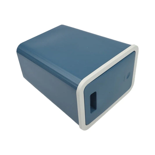 Stylish Household Trash Can Press Lid Bathroom Kitchen Living Room Peaceful Pleasures Health and Wellness Blue with cover