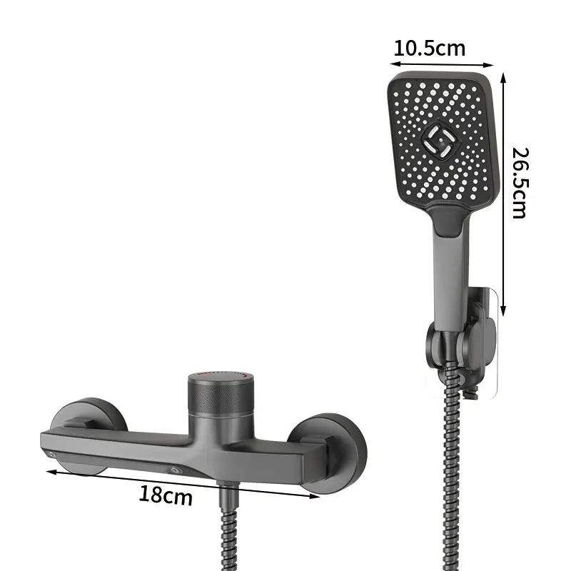 Wall Mounted Waterfall Bathtub Faucet Set with Handheld Shower
