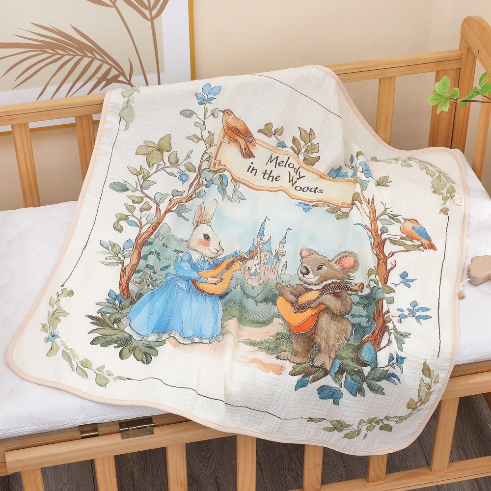 Newborn Baby Bath Towel | Soft Cotton Bamboo Gauze Blanket