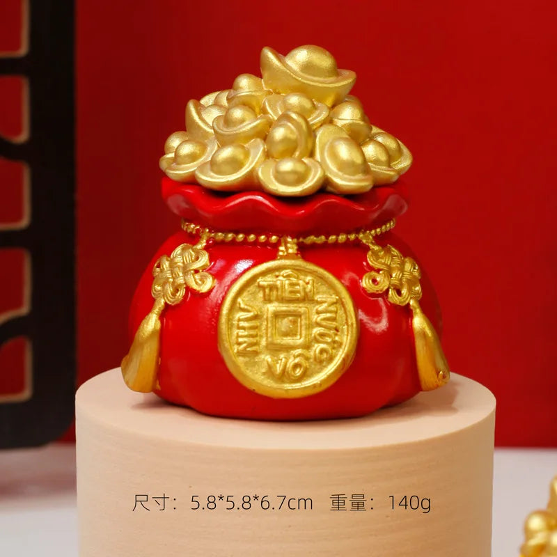 1Pcs Prosperity Sculpture Centerpiece Treasure Basin Statue for Office Shelf Desk Tabletop Art Craft Ornament Home Decorations Peaceful Pleasures Health and Wellness type6