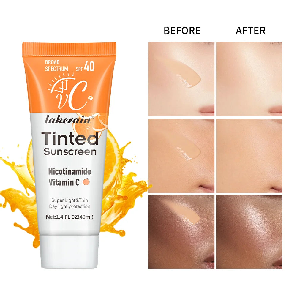 Vitamin C Sunscreen Foundation Vitamin E moisturizing whitening even skin tone delays aging and reduces skin fine lines Peaceful Pleasures Health and Wellness