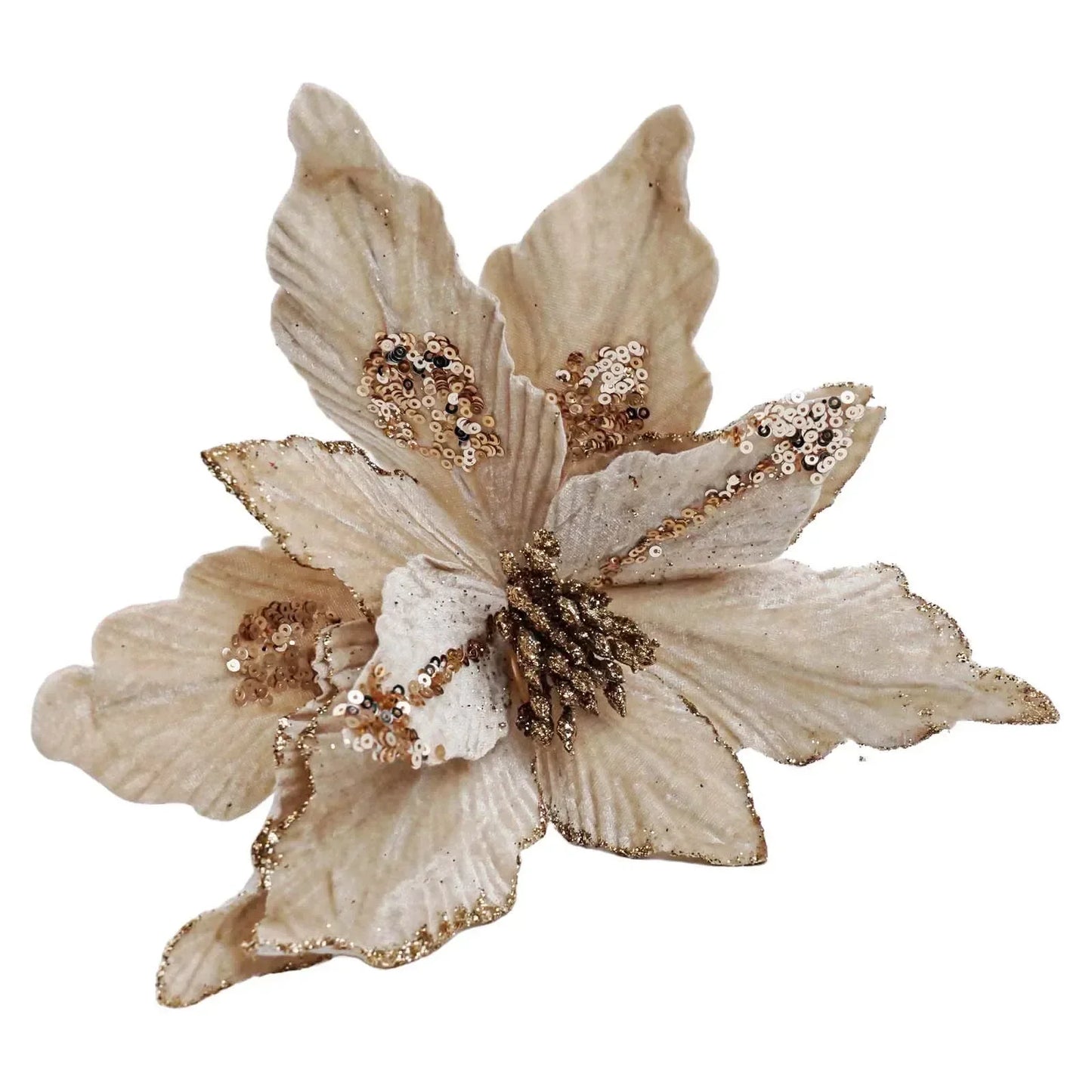 Artificial Christmas Flower Decoration – Layered Petals, 26cm