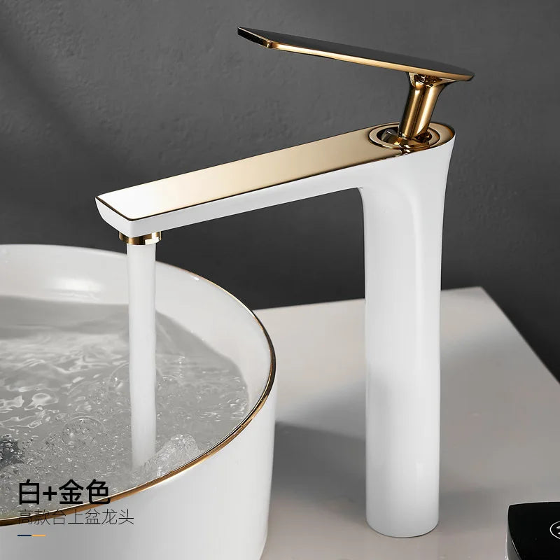 Black Gold Brass Basin Faucet | Single Handle Hot & Cold Tap