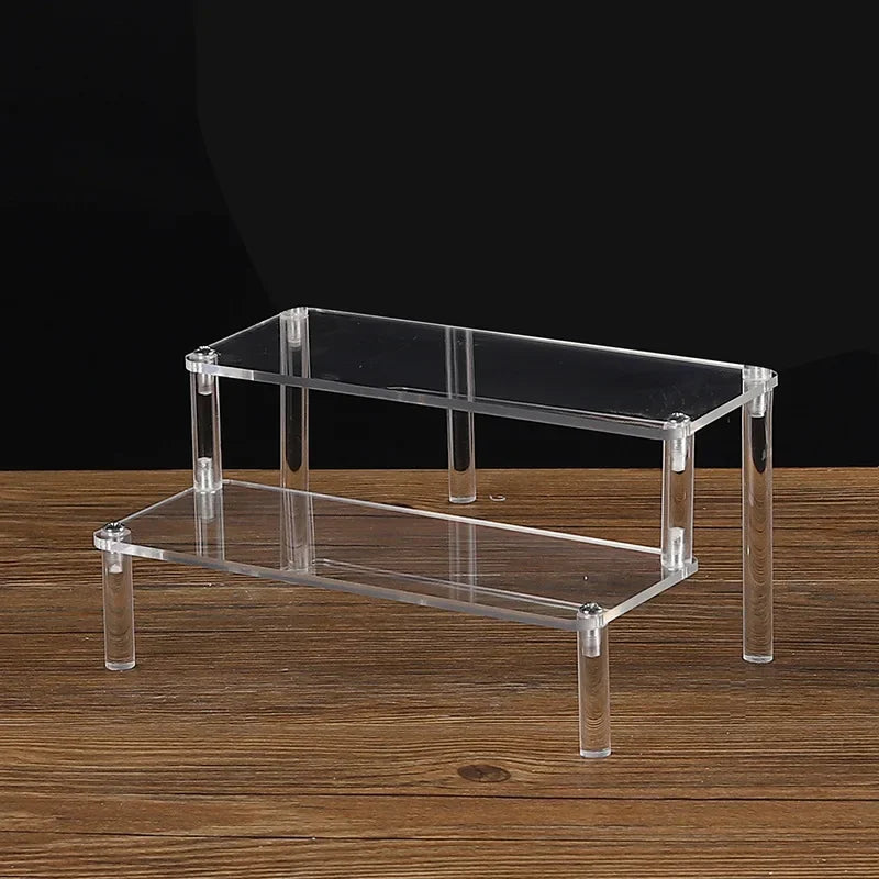 Black Acrylic Display Stand 1–5 Tier Riser for Figures & Decor