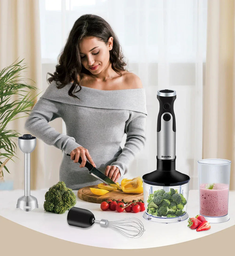 BioloMix HB-3302 1200W 5-in-1 Immersion Hand Blender | Mixer Peaceful Pleasures Health and Wellness