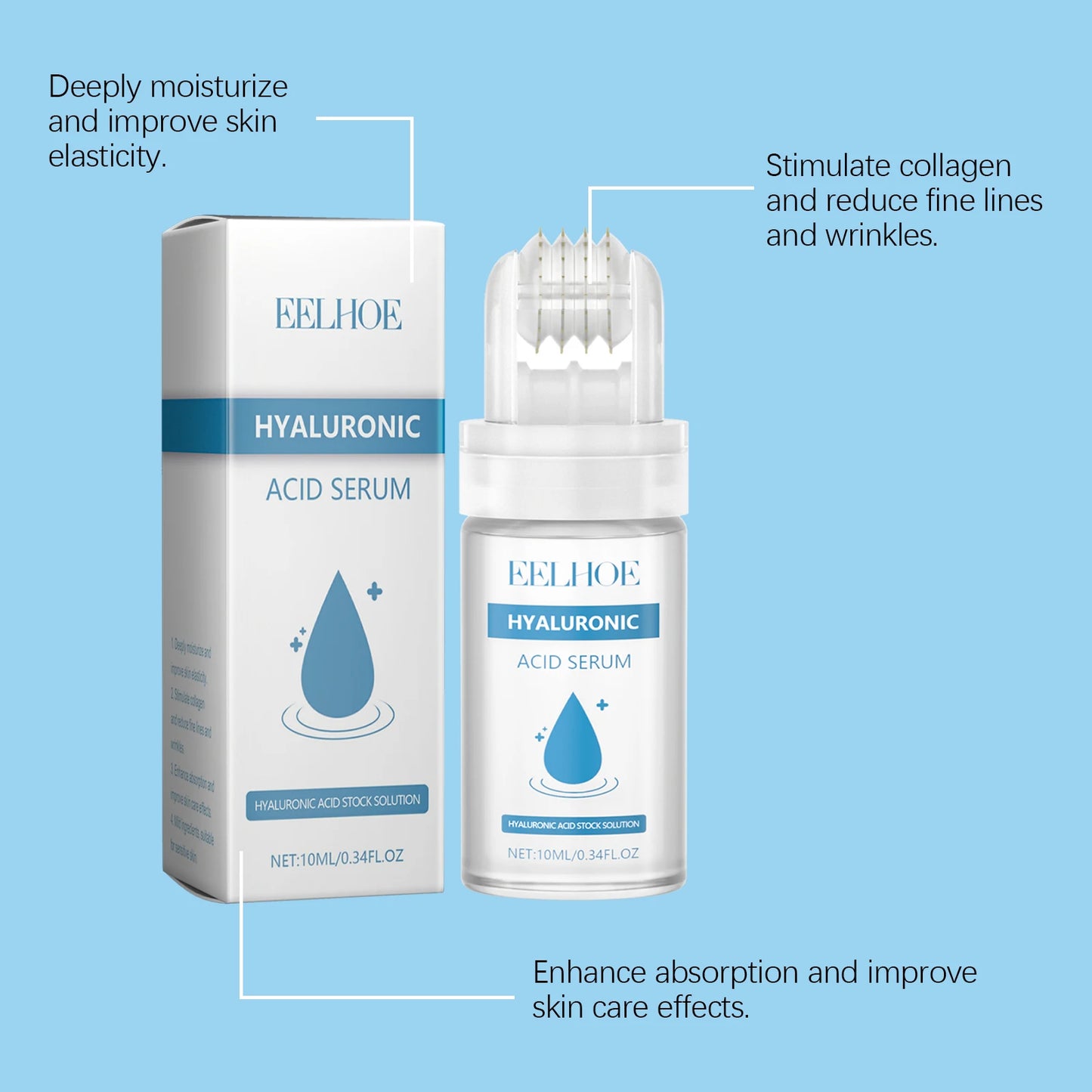 Hyaluronic Acid Microneedle Roller Serum – Hydrate & Brighten
