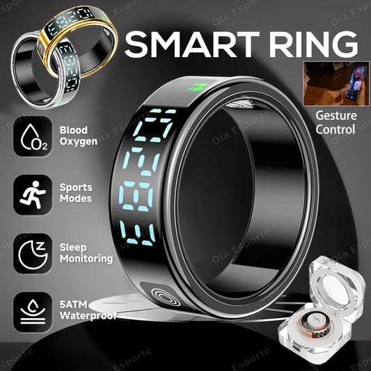 Smart Ring SR08 | Heart Rate, Sleep & SpO2 Tracker Display Health Tracking Smart Ring Peaceful Pleasures Health and Wellness