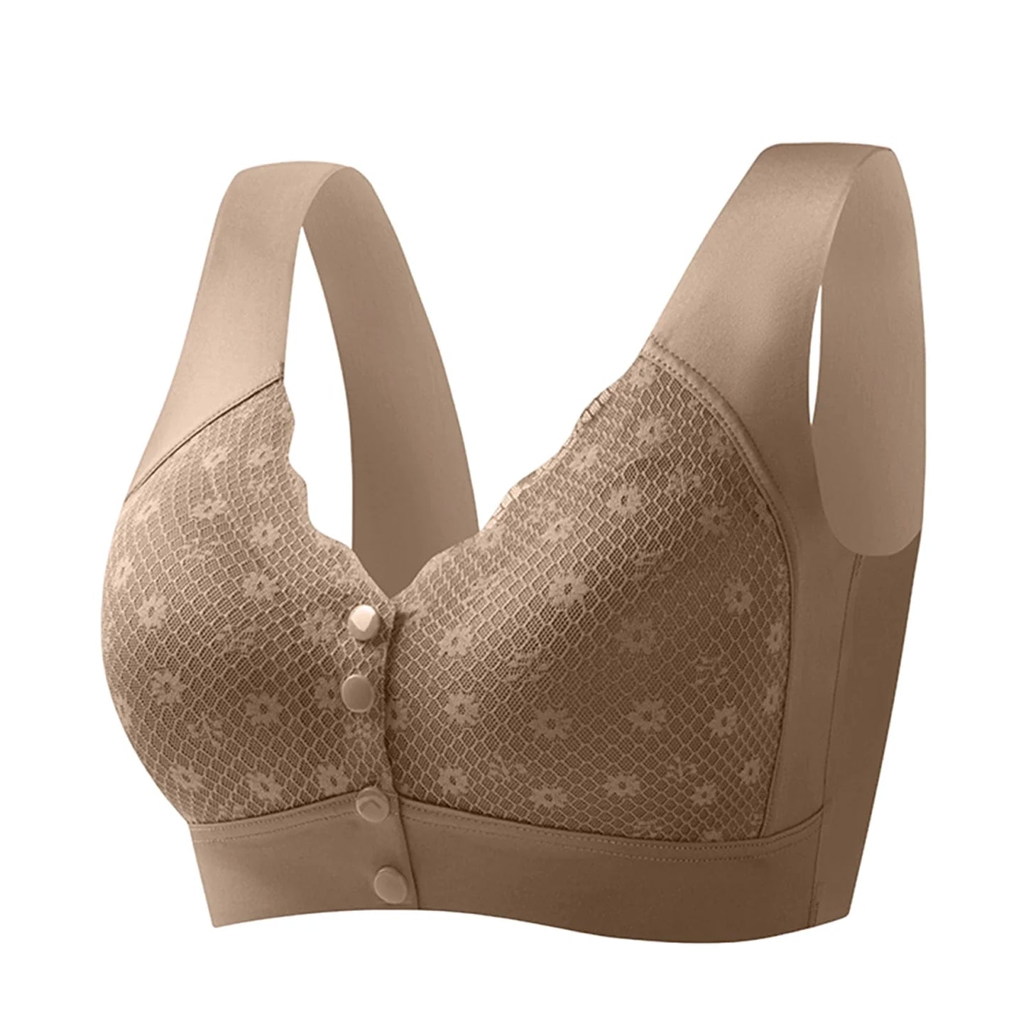 Women's Wireless Front Closure Lace Bra | Plus Size Wire-Free