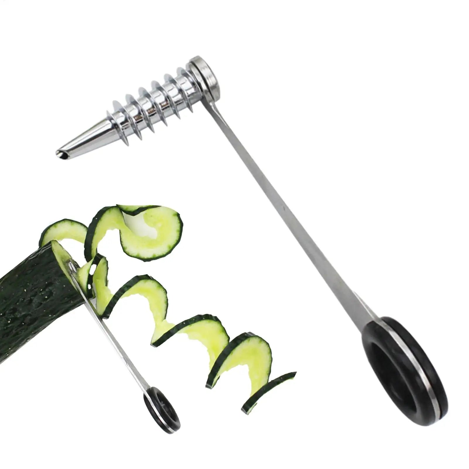Stainless Steel Vegetable Spiralizer, Dishwasher Safe Zucchini Cutter, Handheld Kitchen Gadget for Cucumber Potato Carrot Peaceful Pleasures Health and Wellness