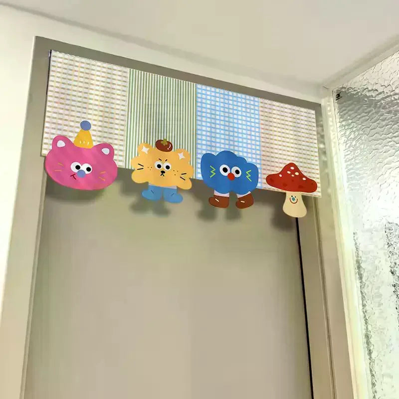 Cartoon Door Curtain – No-Drill Self-Adhesive Privacy Curtain Door Curtain Peaceful Pleasures Health and Wellness