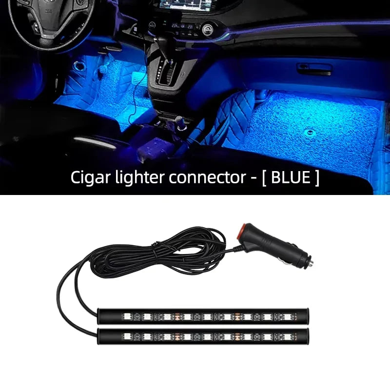 2-in-1 LED Car Neon Atmosphere Foot Light – USB & 12V