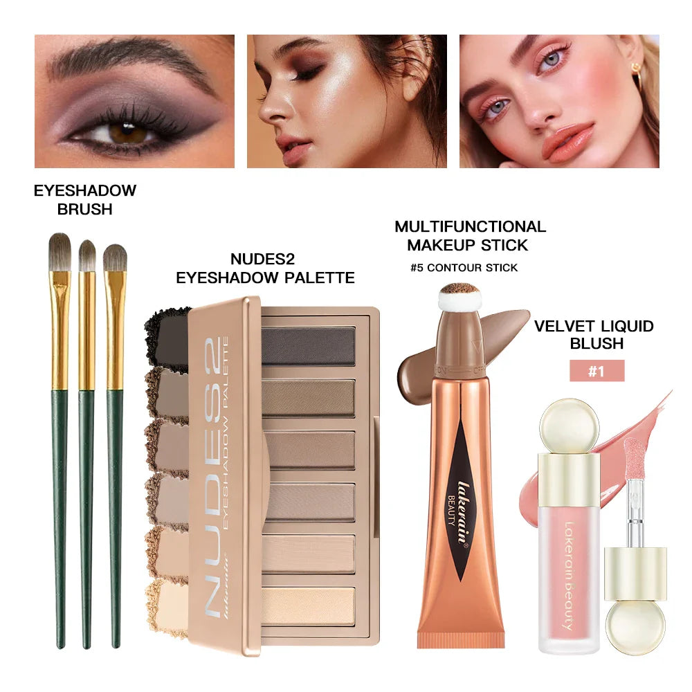 6-Piece Face Makeup Set – Blush, Contour & Eyeshadow Kit