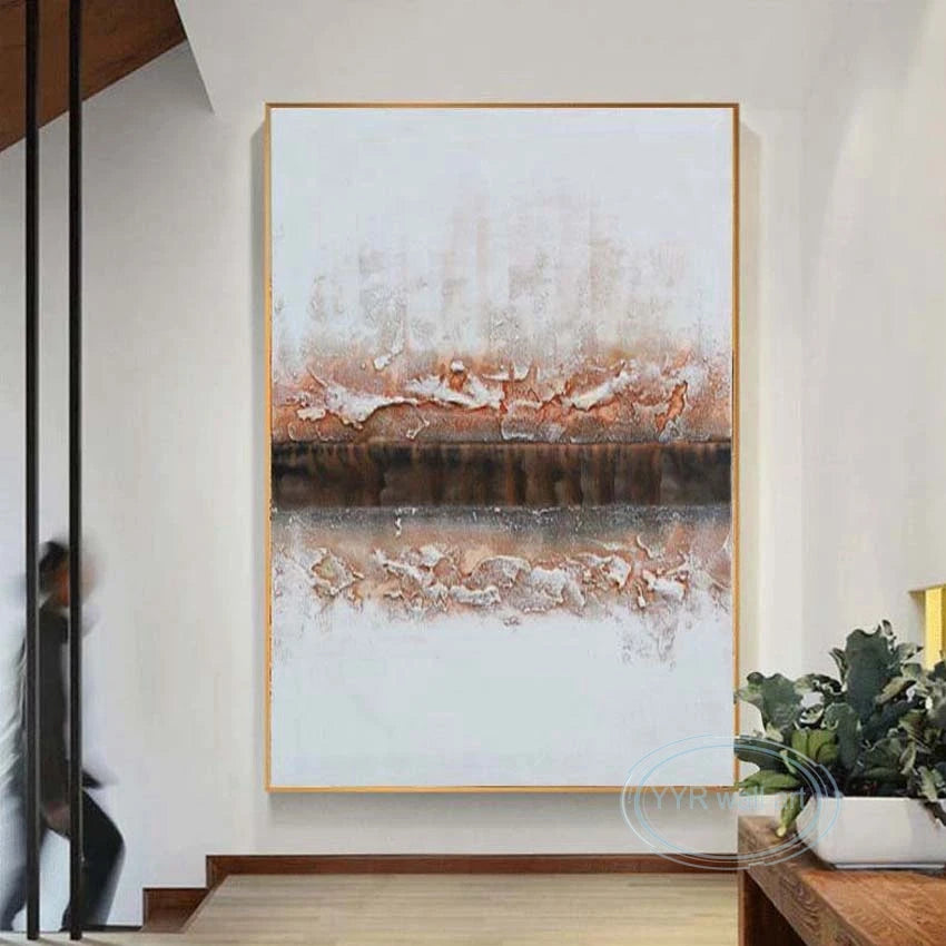 Wall Decoration Oil Painting Modern Handmade Abstract Canvas Hanging Poster Living Room Bedroom Restaurant Thick Texture Picture Peaceful Pleasures Health and Wellness
