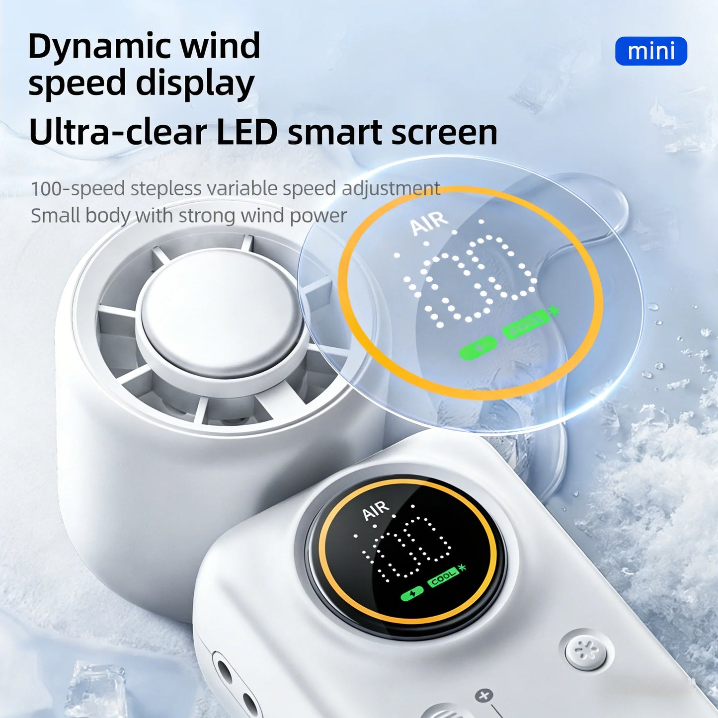 Portable Mini Handheld Fan 4000mAh High Speed Cooling LED Display 100 Adjustable Settings USB Rechargeable Desk Fan Travel Peaceful Pleasures Health and Wellness