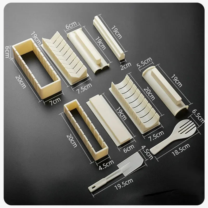 Sushi Making Kit Japanese Rice Ball Cake Roll Mold DIY Home Sushi Making Tool Plastic Kitchen Sushi Maker Tools Set Peaceful Pleasures Health and Wellness