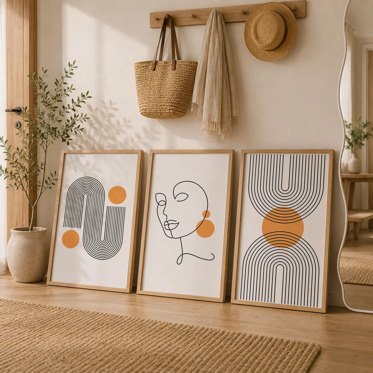 Abstract Woman Geometric Line Art Canvas Print | Modern Wall Decor Canvas Wall Art Print Peaceful Pleasures Health and Wellness