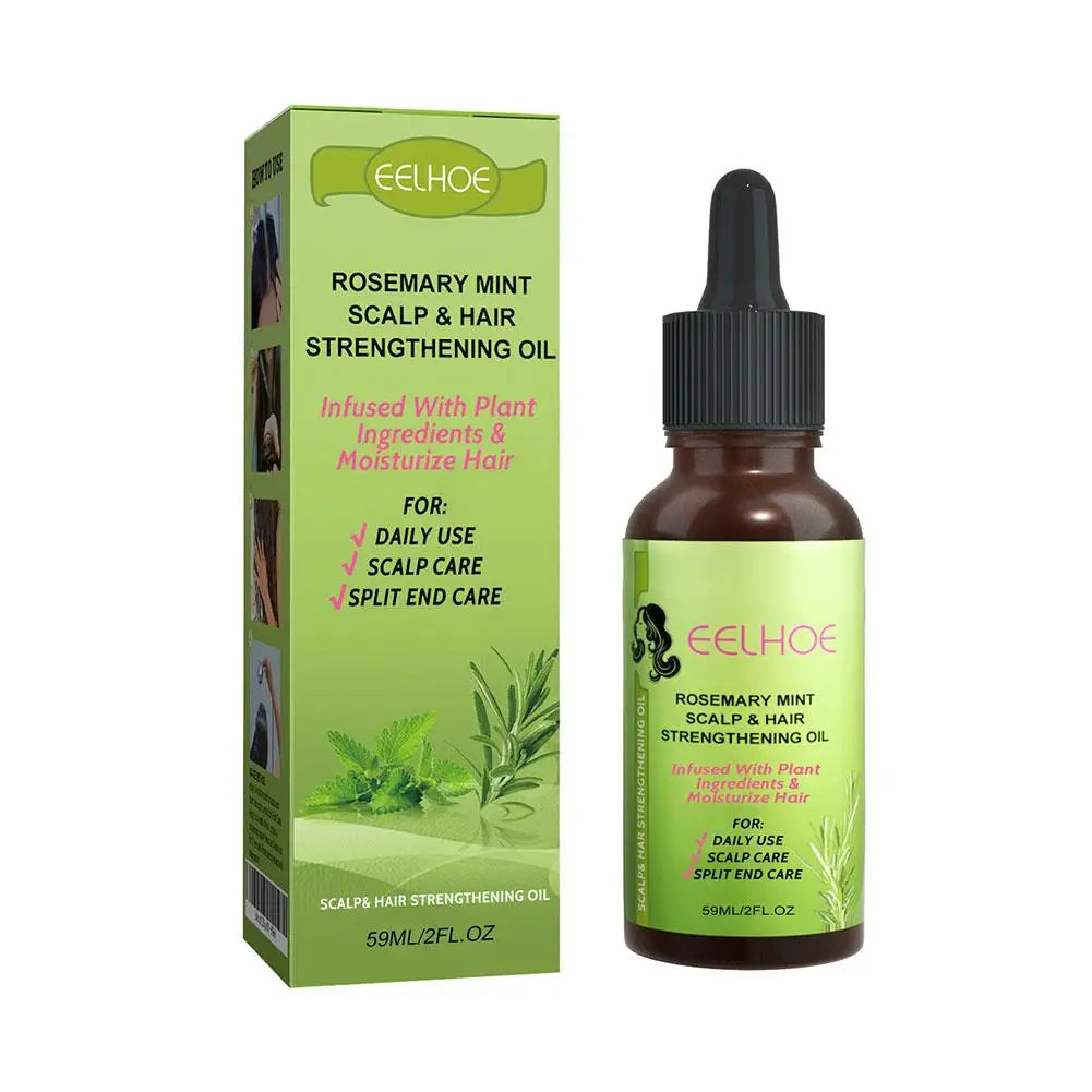 30ml/59ml Batana Rosemary Mint Scalp Hair Strengthening Oil Biotin Essential Oils Nourishing Treatment Split Ends Dry All Types Peaceful Pleasures Health and Wellness 59ml A