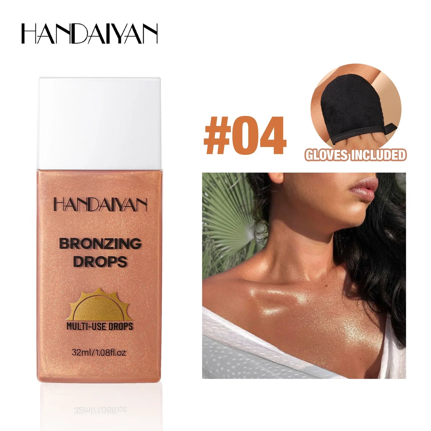 Waterproof Shimmer Bronze Body Foundation & Tanning Lotion