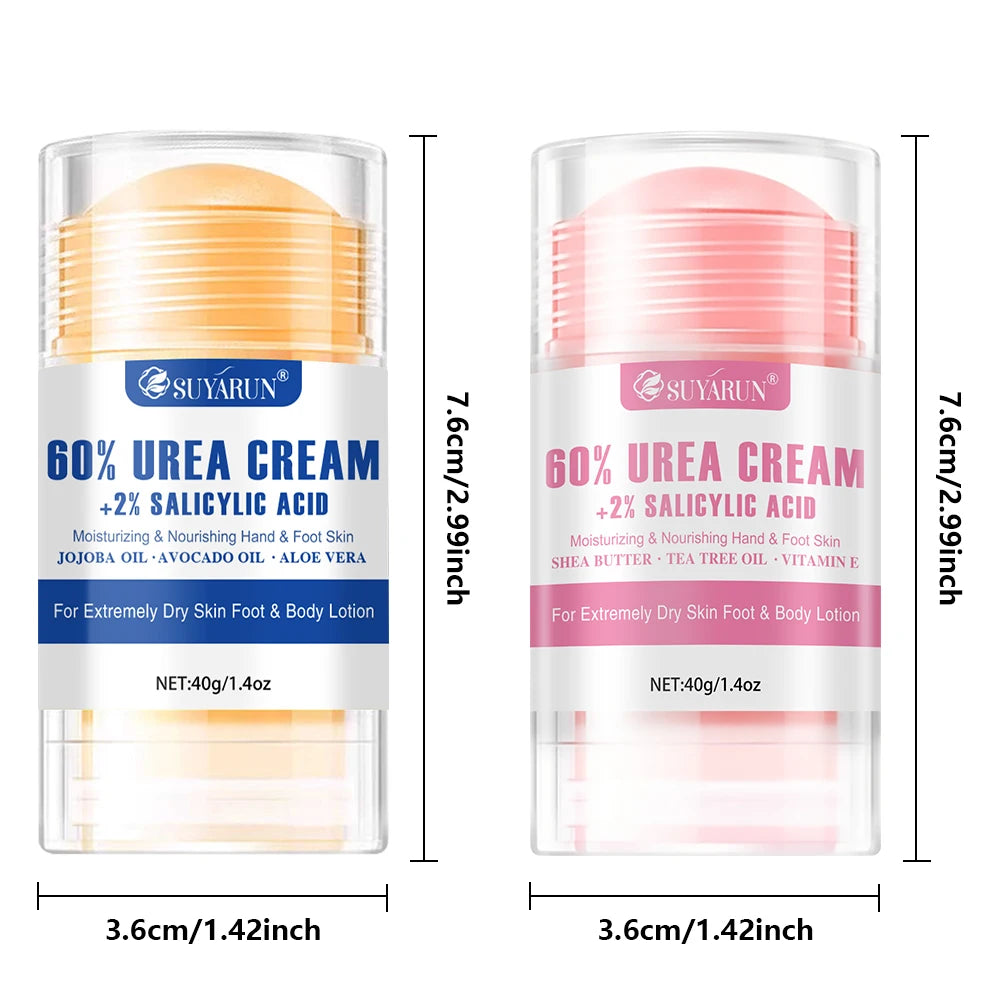 SUYARUN 60% Urea+ 2% Salicylic Acid Foot Cream Stick - Moisturizing, Cracked Heel Repair, Deep Hydration for Dry Feet. Peaceful Pleasures Health and Wellness