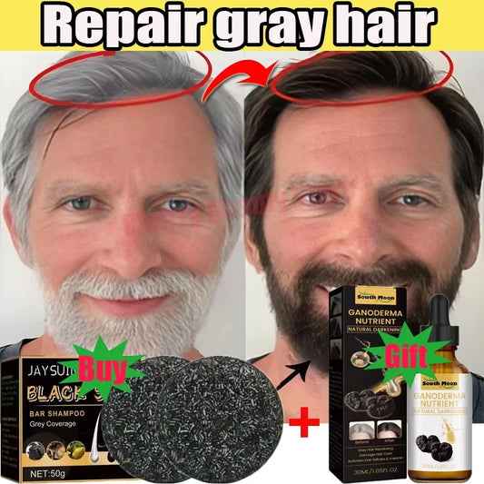 Herbal Gray to Black Hair Darkening Shampoo Bar | Jaysuing Hair Color Shampoo Bar Oasis Select