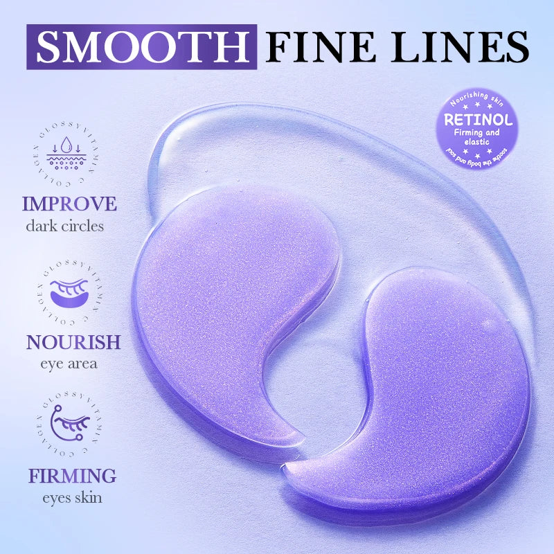 80pcs BIOAQUA Retinol Crystal Collagen Eye Mask Anti Dark Circles Anti-Wrinkles Moisturizing Anti-Aging Eye Patches Skin Care Peaceful Pleasures Health and Wellness