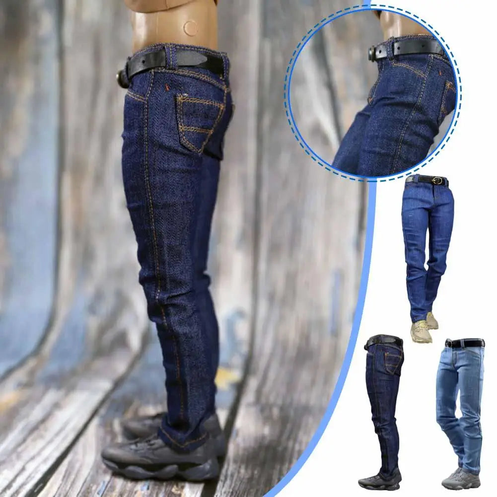 1/6 Scale Jeans 12" Scale Pants Doll Pants Man Doll Clothes Peaceful Pleasures Health and Wellness