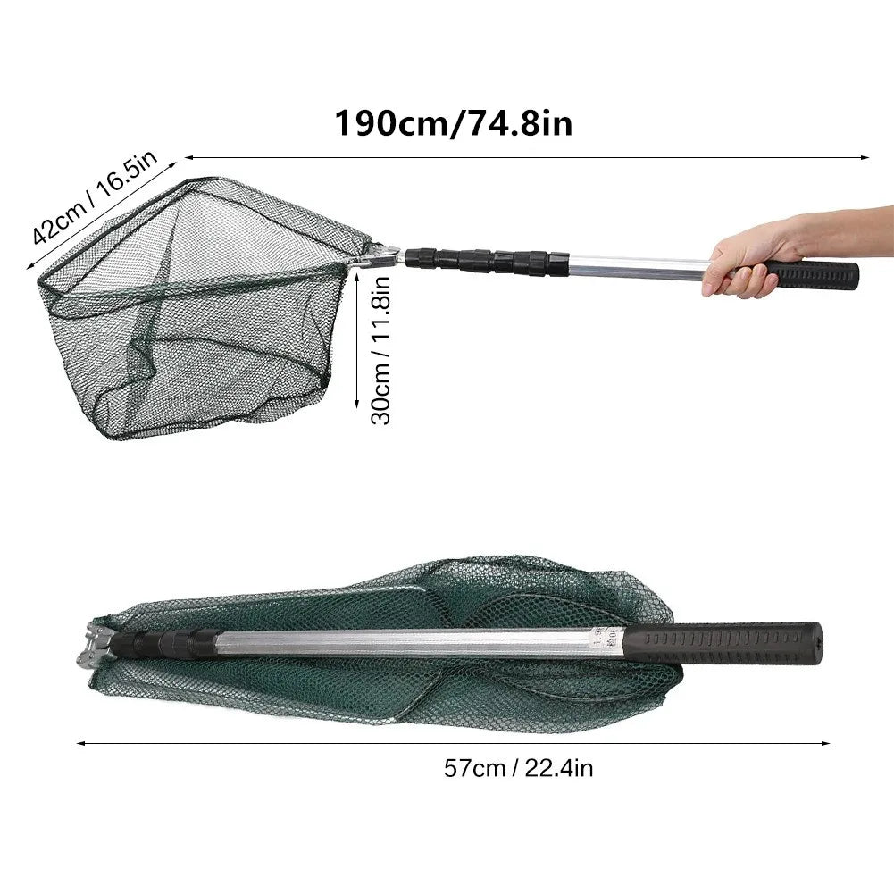 Telescoping Fishing Landing Net – Aluminum Alloy, Folds to 55cm