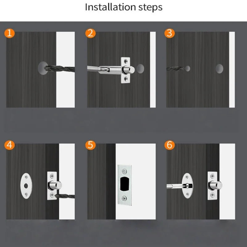 Invisible Mortise Door Lock with Key Fireproof Metal Pipe Well Lock Fire Door Escape Aisle Lock Furniture Hardware Accessories Peaceful Pleasures Health and Wellness