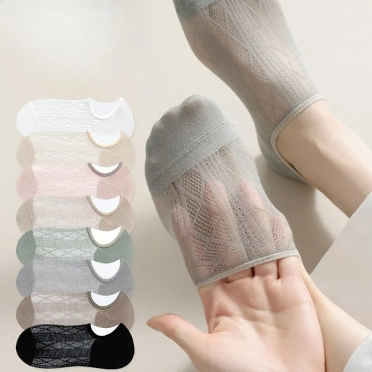 Women's Transparent Invisible Socks – 5 Pairs, Breathable Invisible No-Show Socks Peaceful Pleasures Health and Wellness