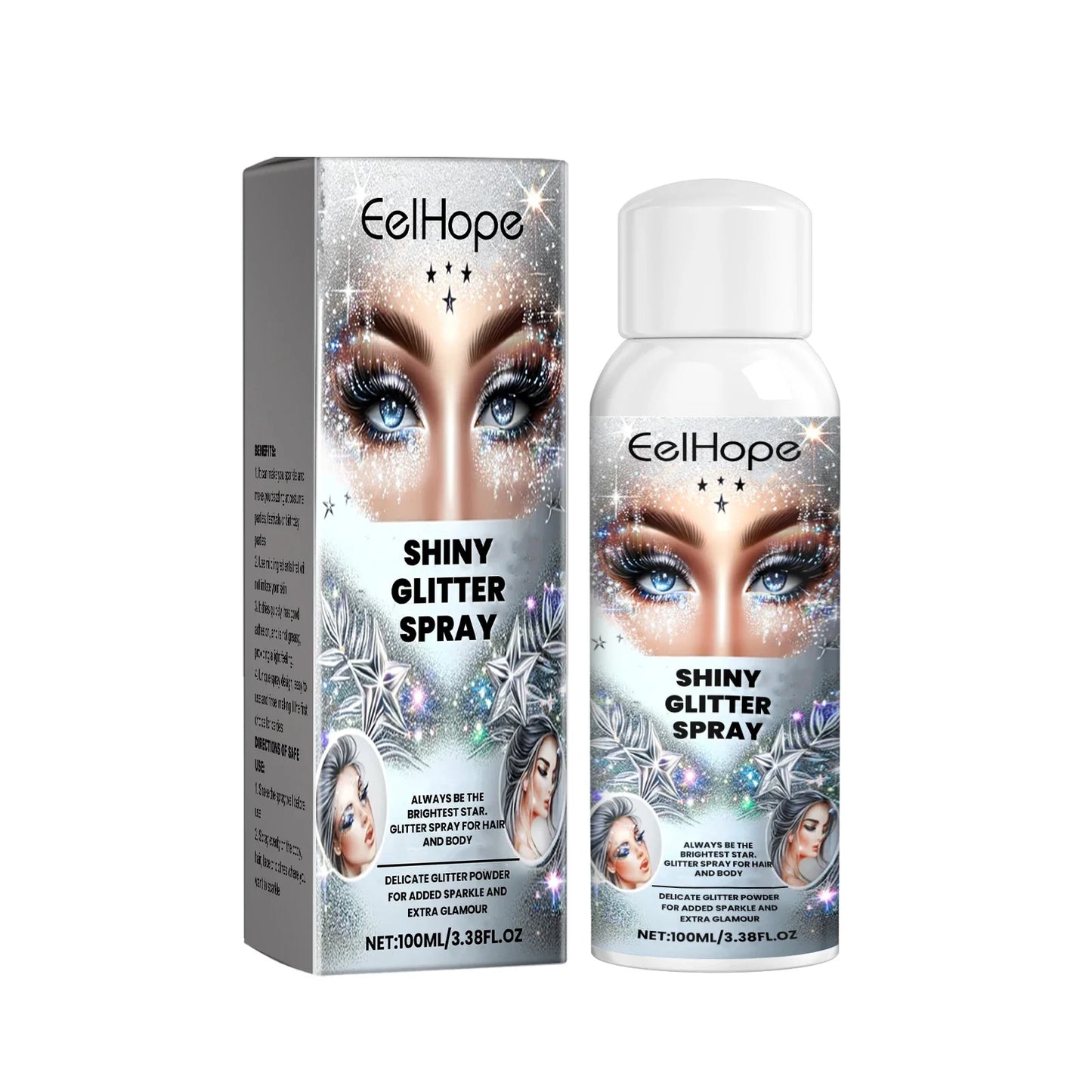Eelhope Body & Hair Glitter Spray – Shimmer Highlighter 100ml