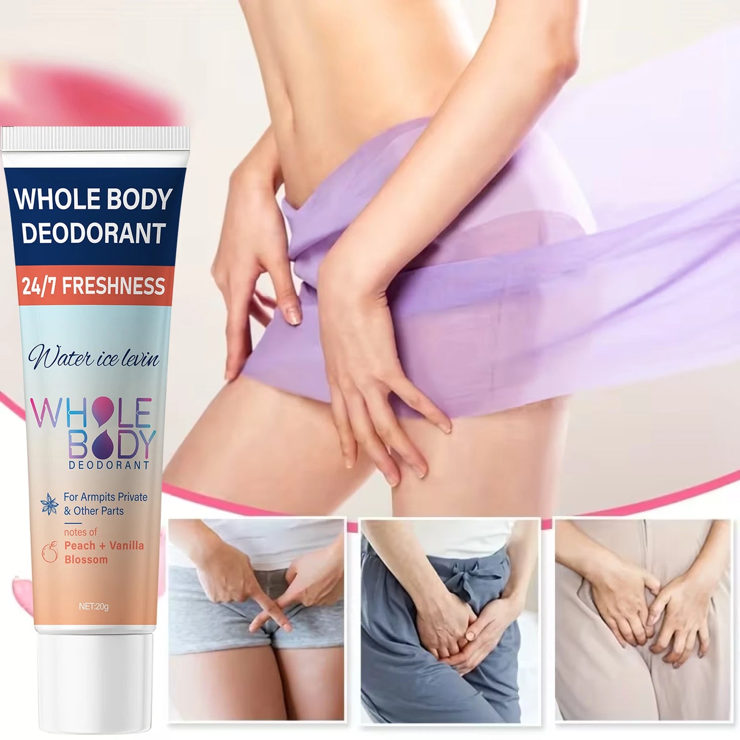 Whole Body Deodorant Cream – Peach Vanilla & Hyaluronic Acid