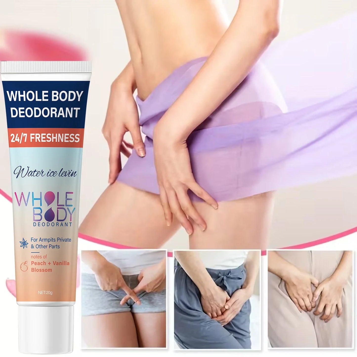Whole Body Deodorant Cream – Peach Vanilla & Hyaluronic Acid